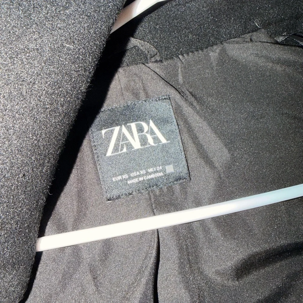 Zara black long trench coat - Picture 2 of 2